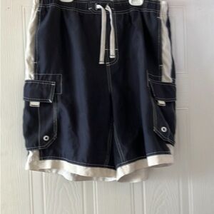 Mossimo Supply Co. Black and White Cargo board shorts Swim trunks